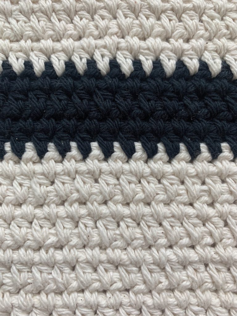 half double crochet in between posts stitch