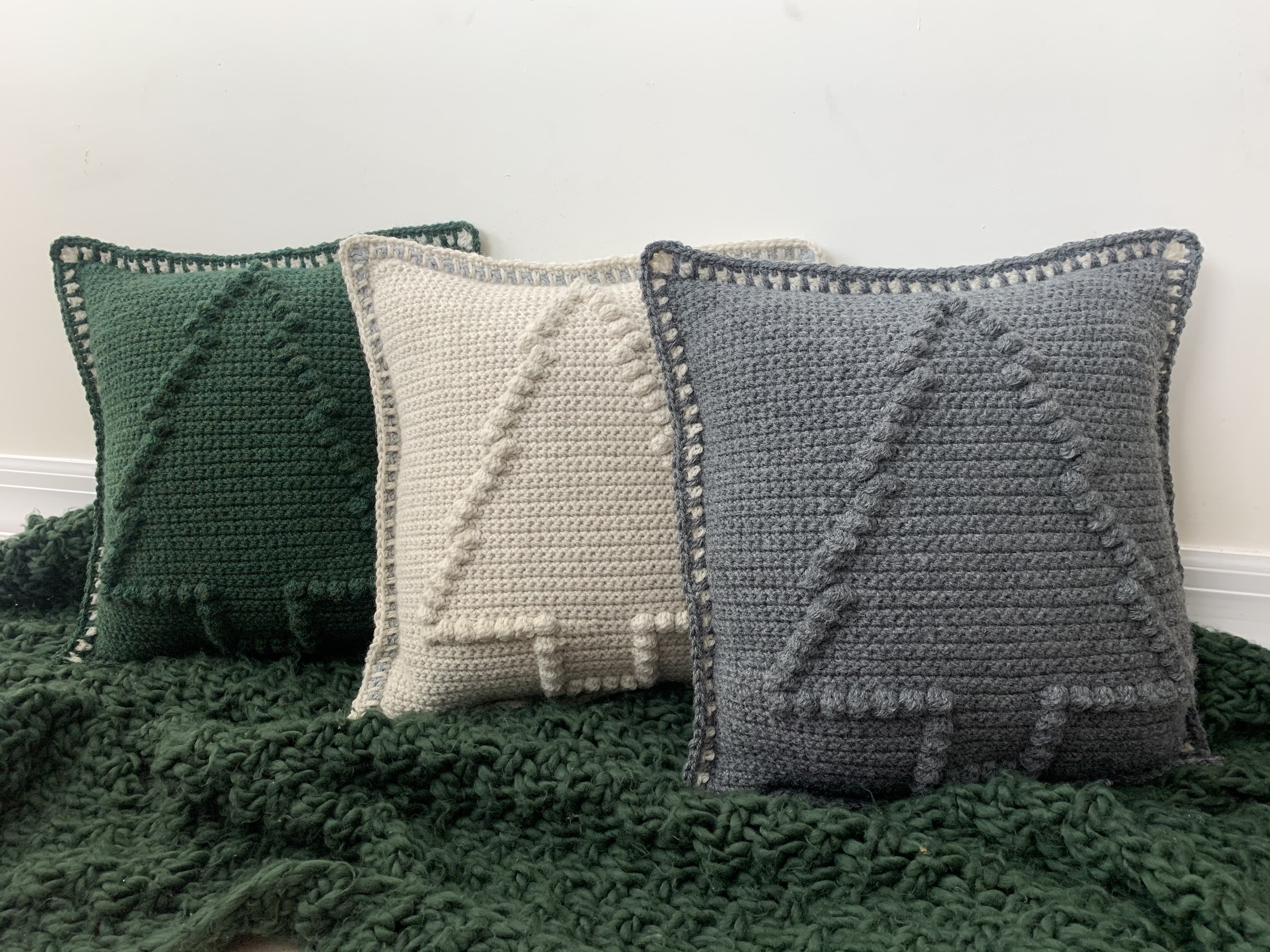 tree crochet pillow