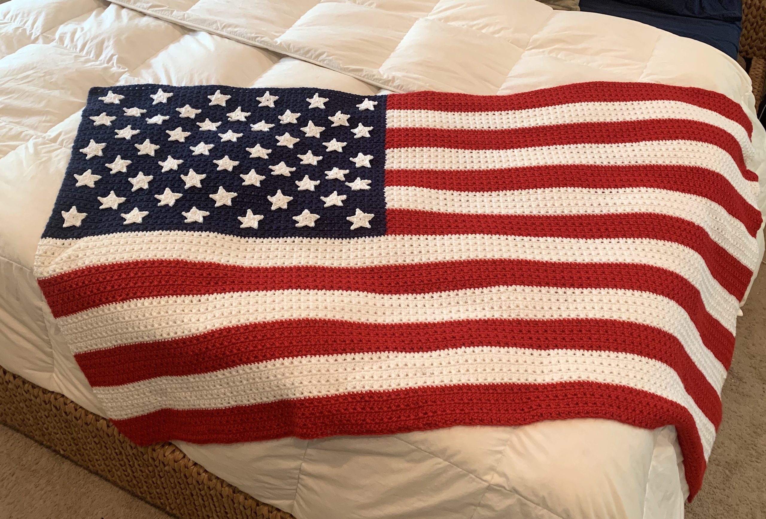 Crochet Blanket Pattern Americana Flag Blanket The Hyper Hook